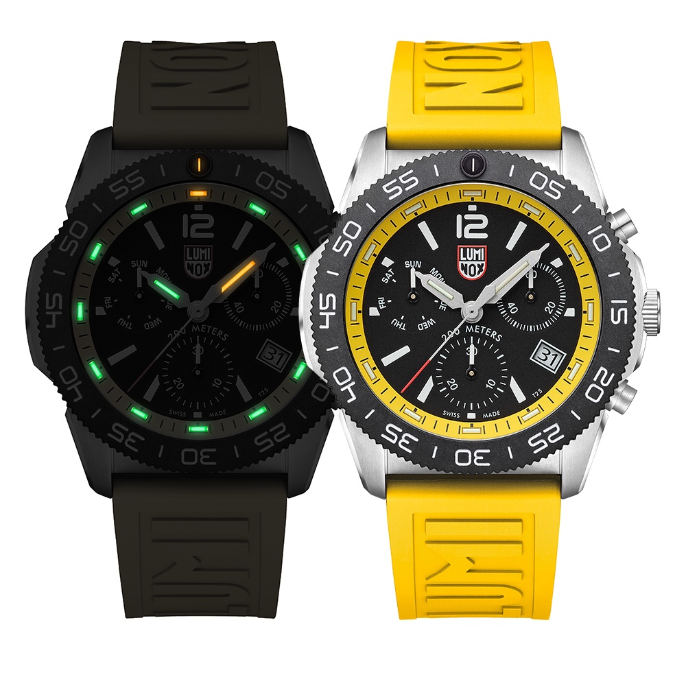 LUMINOX 雷明時Pacific Diver Chrono太平洋潛行者雙曆計時腕錶 – 黃 / 3145