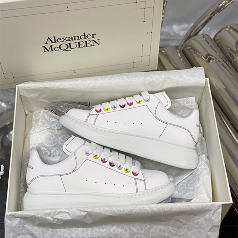 韓國代購發票 （不正包退）Alexander McQueen MCQ 麥昆 情侶鞋 厚底小白鞋 增高鞋 彩色小白尾 女鞋