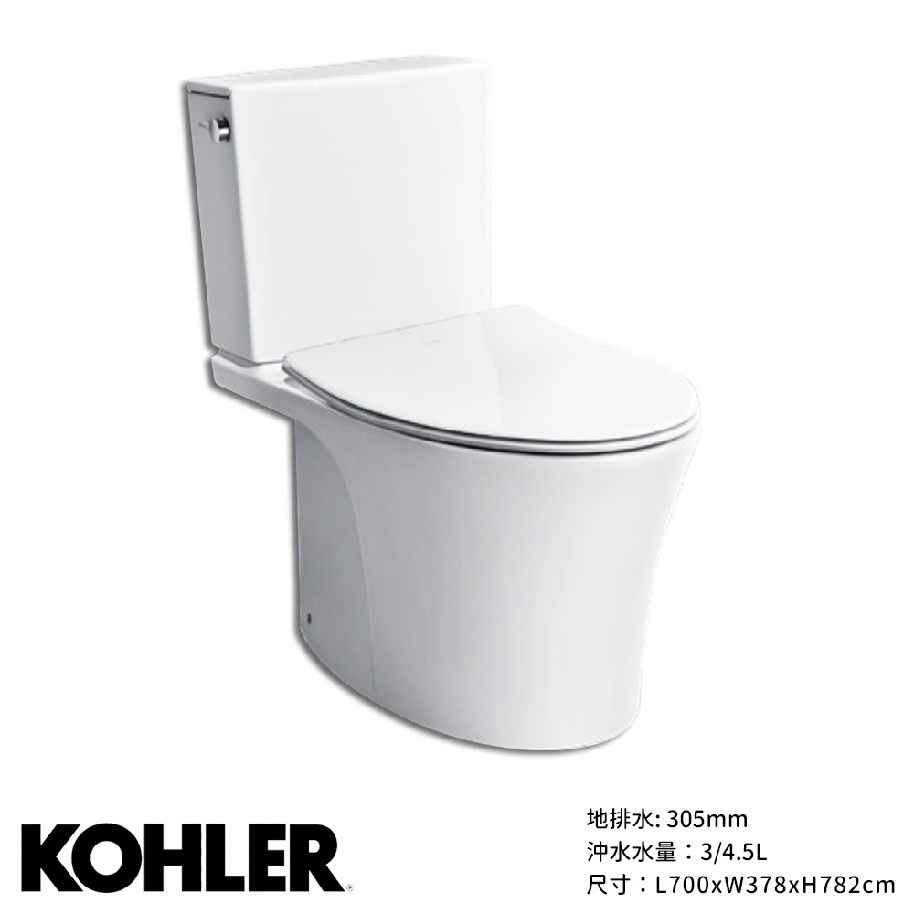 ⭐ 實體門市 KOHLER 美國 科勒 Veil 超薄緩降蓋 薄型水箱 五級旋風 分體馬桶 馬桶 1660T-SL-0