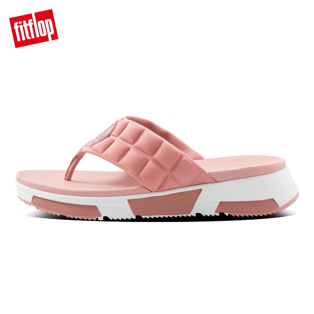 【FitFlop】HAYLIE QUILTED CUBE TOE-THONGS 運動風夾腳涼鞋-女(玫瑰褐)