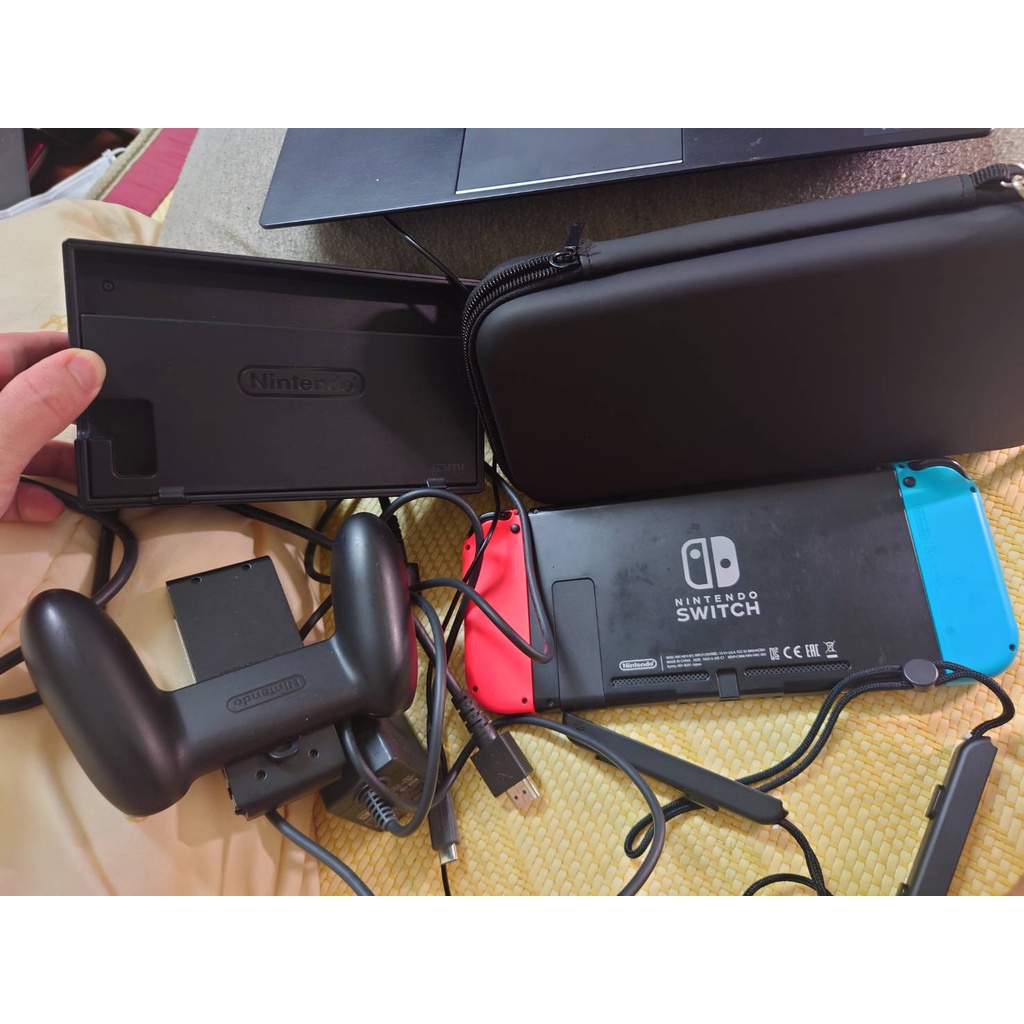 配件齊全任天堂 Nintendo Switch 電力加強版 紅藍把手HAC-001(-01) NS遊戲機 非OLED版