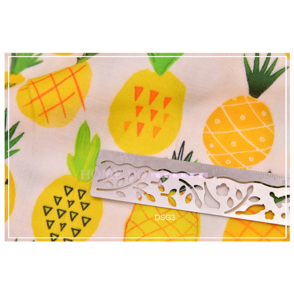 [5尺寬數位印刷雙層紗] 水果系列 鳳梨 二重紗 口罩布 口水巾 DSG3
