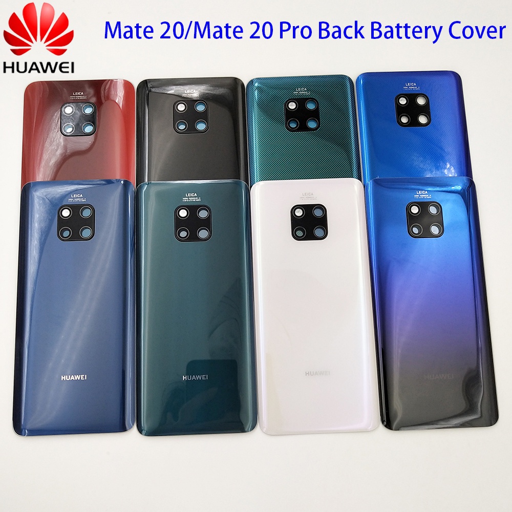 華為 Mate 20 Pro Mate20 背面電池蓋後玻璃門外殼更換面板外殼適用於 Mate 20pro 帶相機鏡頭&amp;