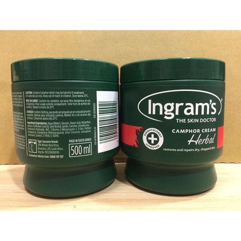 短效特價 南非進口 ‍Ingram's 英格朗康 修護霜 - 深綠草本/白色原味500ml