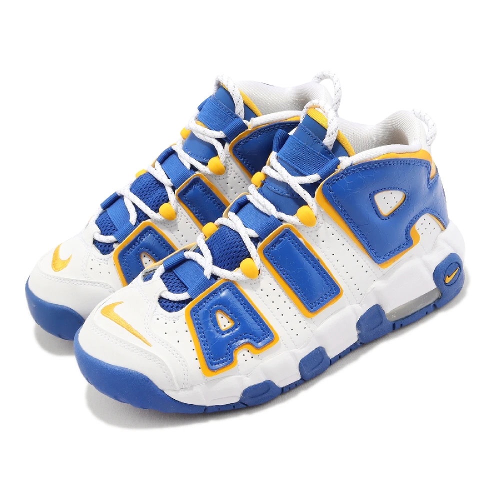 =CodE= NIKE AIR MORE UPTEMPO GS 皮革籃球鞋(白藍黃) DZ2759-141 大AIR 女