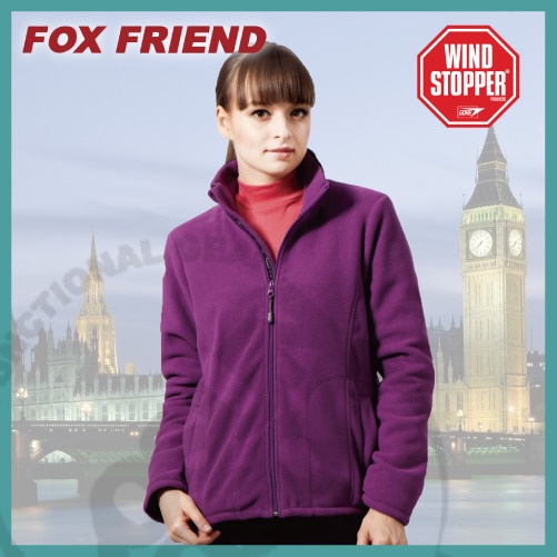 【Fox Friend】女款WINDSTOPPER 完全防風外套.保暖刷毛外套/防潑.吸濕 排汗 透氣 保暖_紫色728