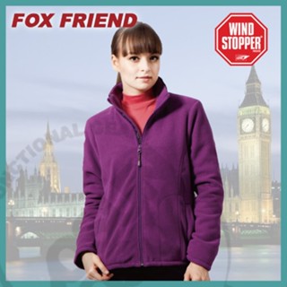 【Fox Friend】女款WINDSTOPPER 完全防風外套.保暖刷毛外套/防潑.吸濕 排汗 透氣 保暖 紫色728