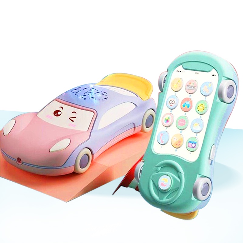 跑車造型 嬰幼兒投影聲光閃光音樂手機玩具 / 新款安撫 親子互動學習手機玩具 / 國王皇后母嬰用品音樂玩具
