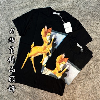 H精品服飾💎GIVENCHY 紀梵希 動物系列 小鹿斑比 熱門款 黑色 短袖✅正品代購