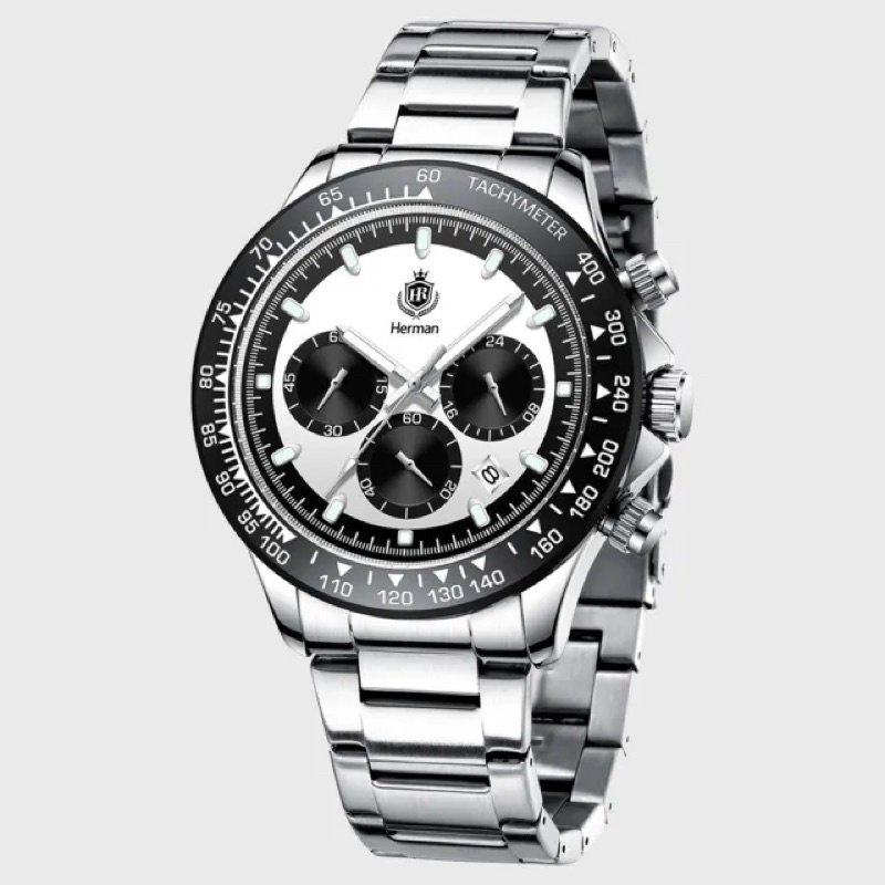 【Herman 赫爾曼】簡約商務鋼鍊腕錶 商務錶款 品味不凡潮流 男士 手錶 迪偷拿 機械錶 全新正品