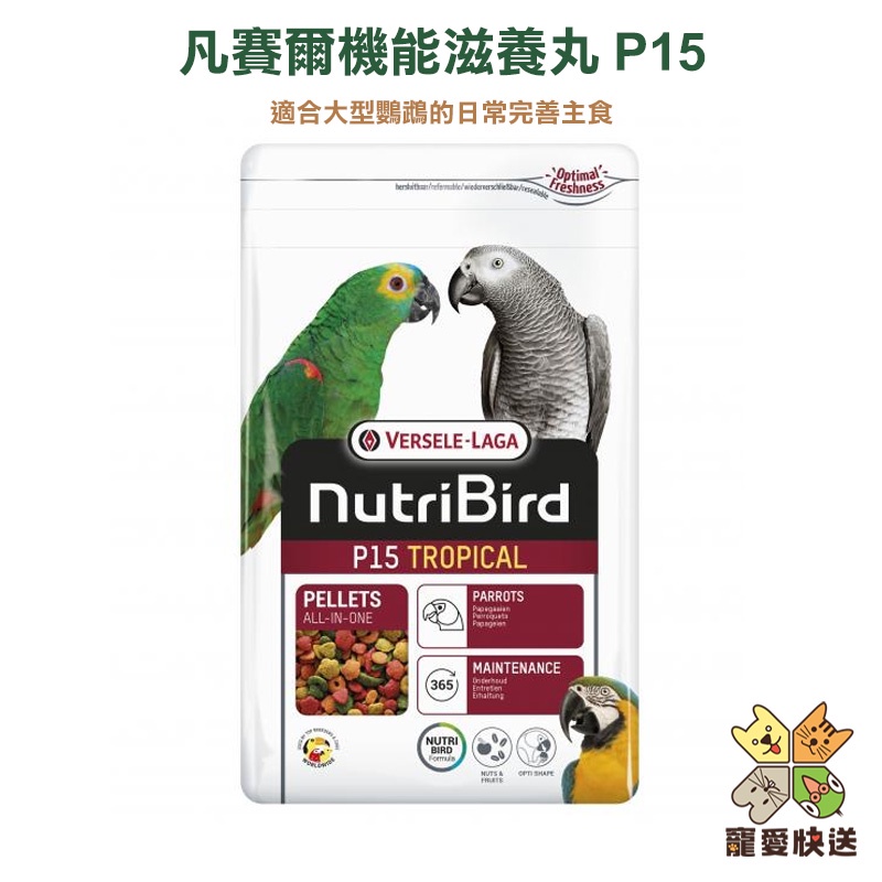 凡賽爾 P15機能滋養丸 1KG原裝包 大型鸚鵡主食 折衷灰鸚巴丹金剛葵花 鳥飼料 鸚鵡飼料 寵愛快送