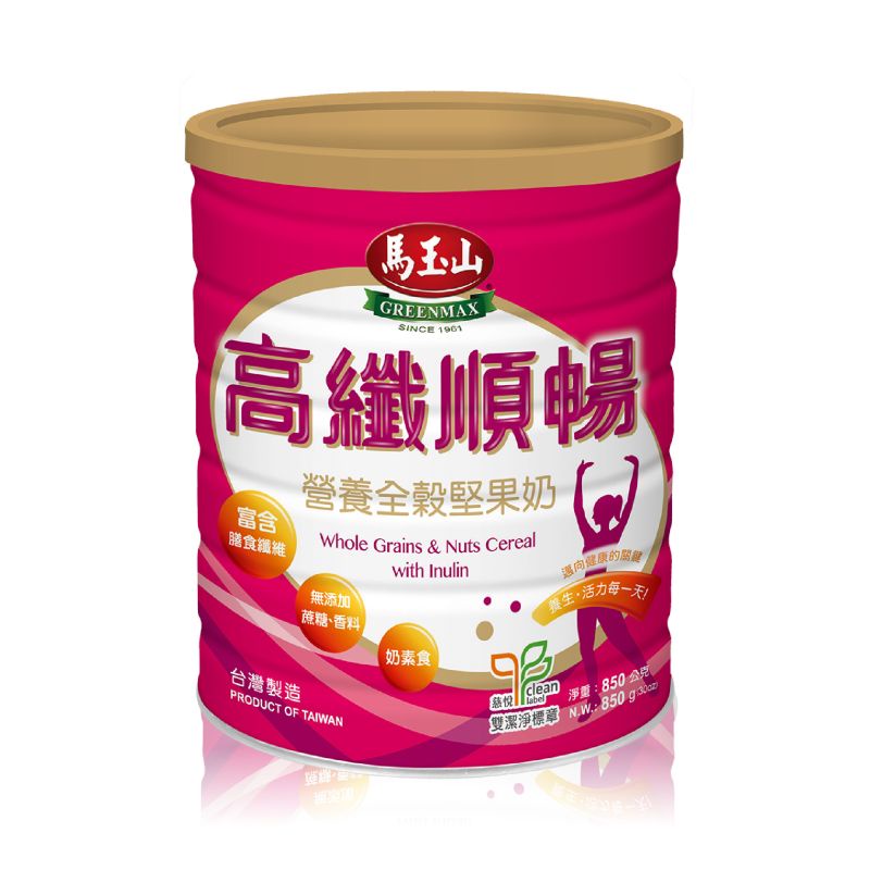 馬玉山營養全穀堅果奶-高纖順暢配方850g克x 1Can罐【家樂福】