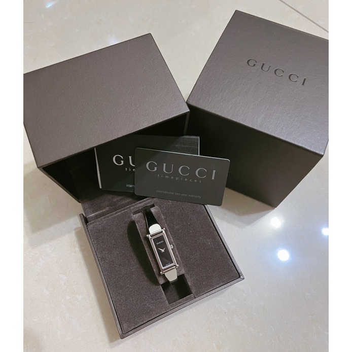 GUCCI 正品 銀色優雅腕錶 金屬 1500L 長方形 長型 手環錶 Vintage 女錶 古董錶 秀氣 日本 手表