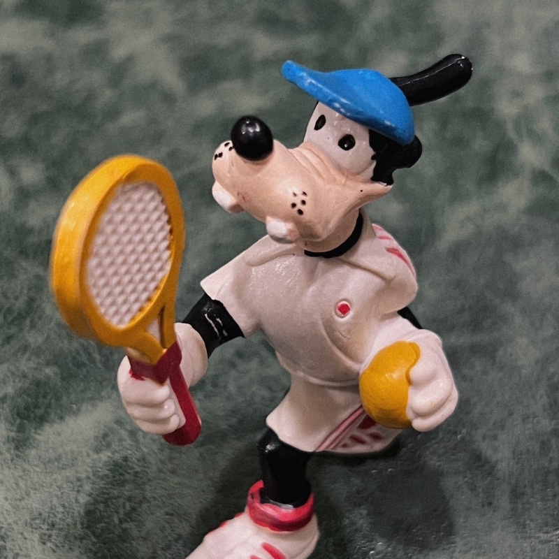 迪士尼 高飛 葡萄牙製 網球員 小玩具 老玩具收藏模型公仔擺飾 美式復古擺件