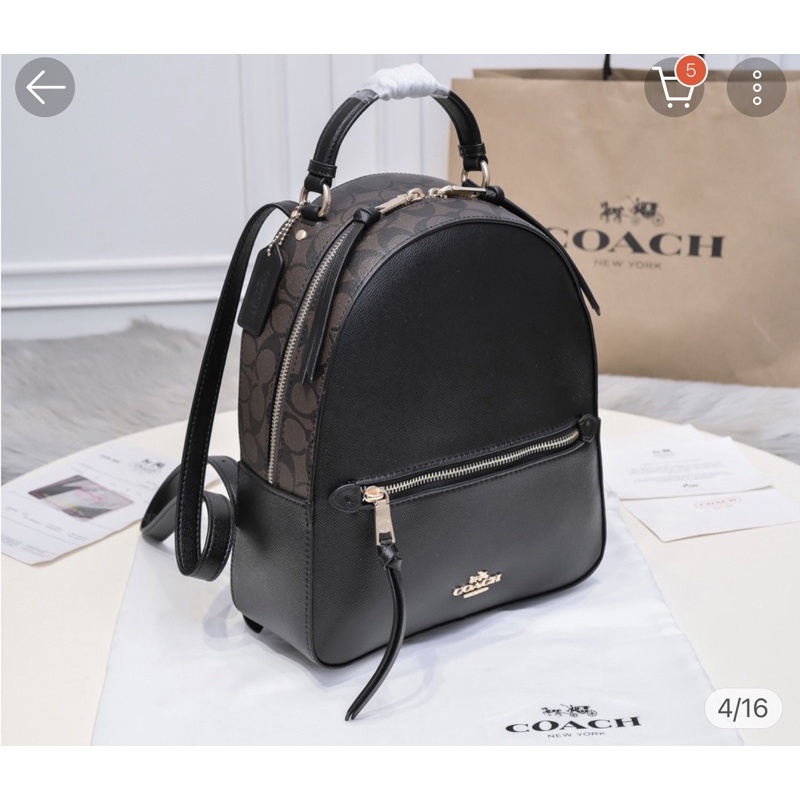 coach 老花黑 後背包 正品