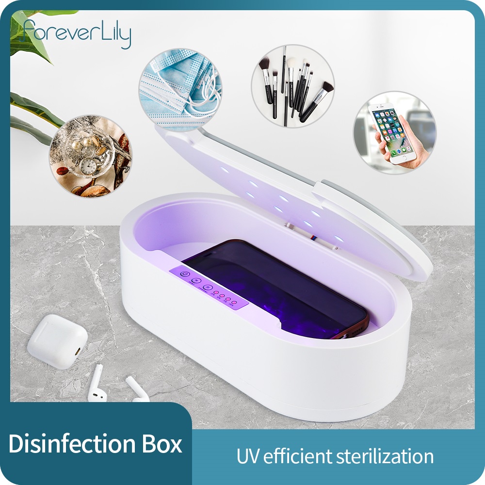 Foreverlily 5V 紫外線燈 2 合 1 無線消毒器可充電便攜盒 + 棒手機個人消毒器消毒