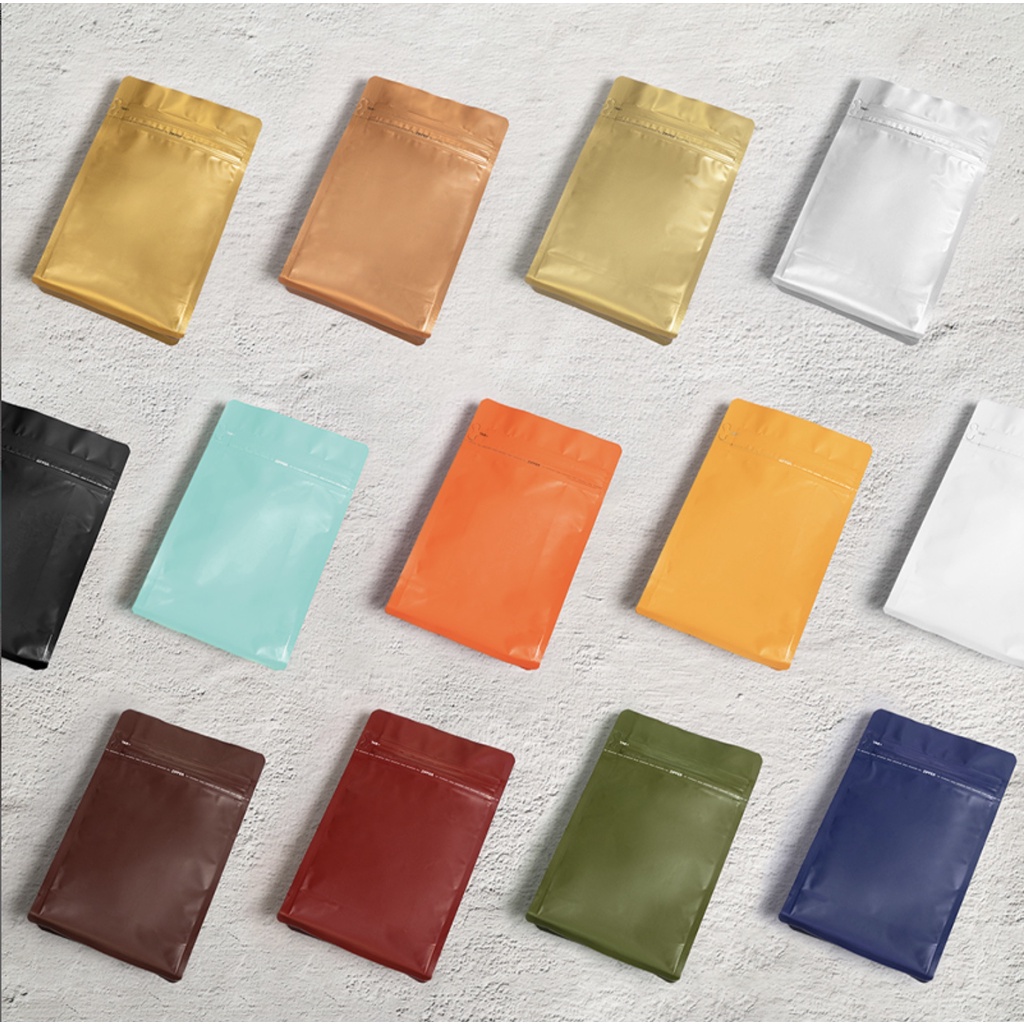 彩色鋁箔夾鏈咖啡豆袋 1/2磅、1/4磅【含單向透氣閥】｜KJ。咖啡場所