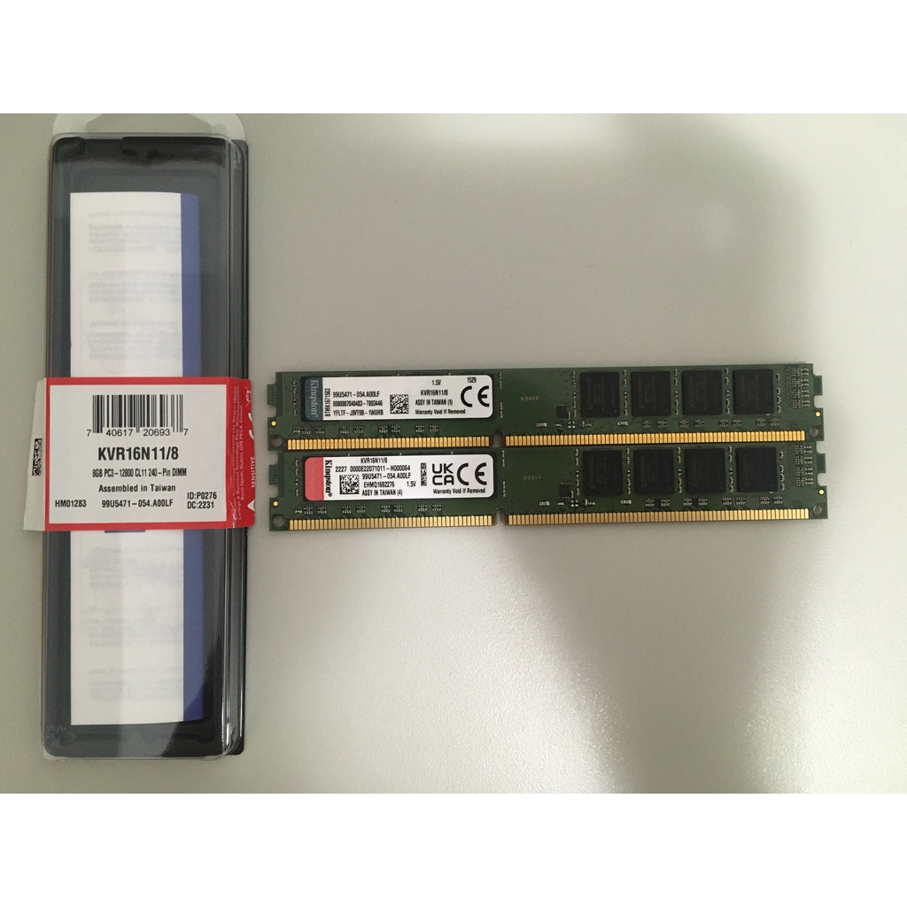 金士頓 Kingston DDR3 1600 8GB 雙面窄 原廠終身保固 KVR16N11/8