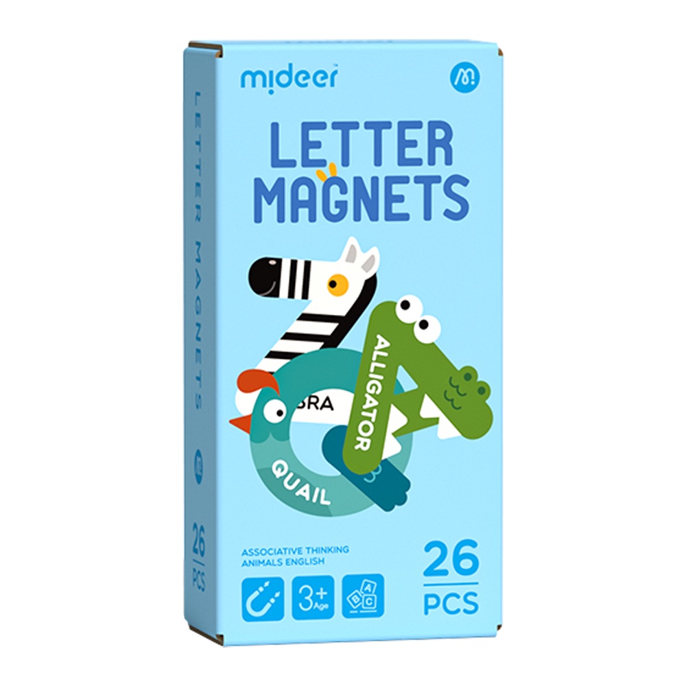 【樂森藥局】🌟新包裝上市🌟 mideer 動物字母磁力貼 26pcs 磁鐵 ABC 動物 磁性