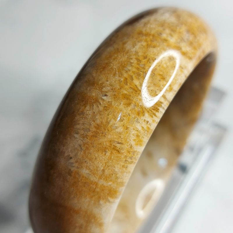 珊瑚玉手鐲 一物一影片 圈口53.6mm 純天然無烤色染色