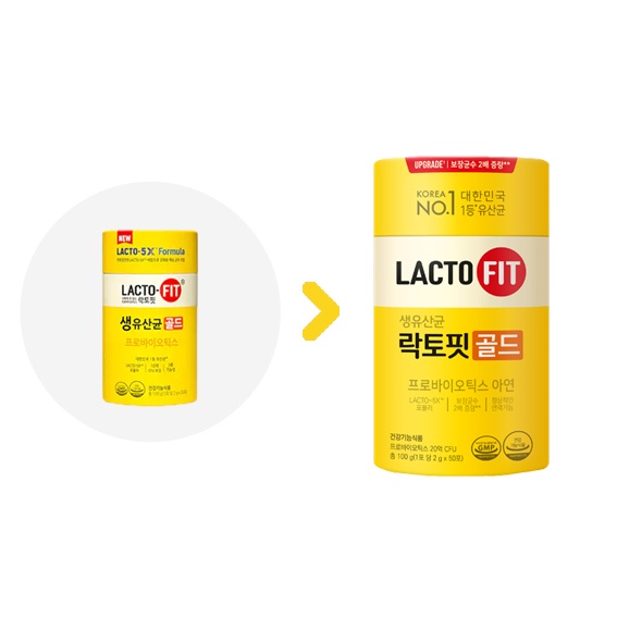 韓國 最新型LACTO-FIT 鍾根堂 黃色 全家款 益生菌(現貨) 50包