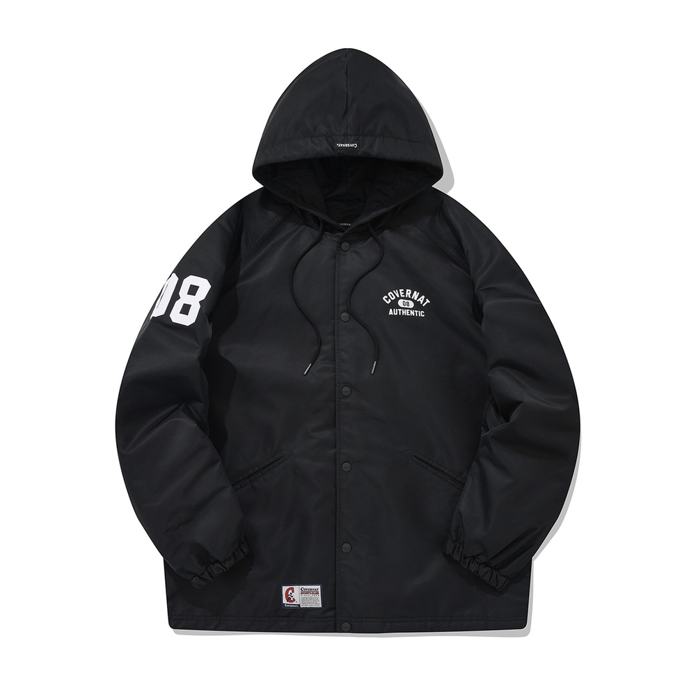 【吉米.tw】韓國代購 COVERNAT 數字 連帽 教練外套 夾克 黑色 Oct+