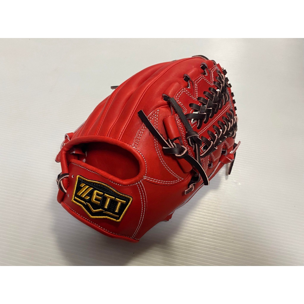 ZETT 職棒選手刀模 高級硬式金標全指棒壘球手套 內野手 BPGT-215 日本紅