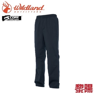 Wildland 荒野 0B02330 防水抗風機能長褲(雨褲) 中性款 (黑) 露營登山 25W02330