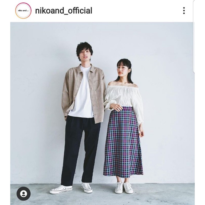 全新niko and...格紋口袋A字長裙3號