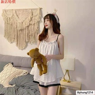 新品促銷🔥薄款睡衣套裝女小個子2025年夏季新款公主風吊帶短褲家居服兩件套女裝睡衣秋冬居家服長袖睡衣睡裙性感吊帶裙睡裙