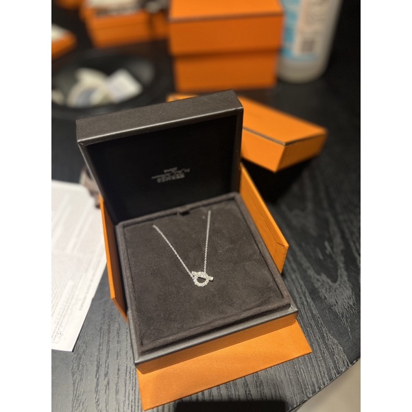 愛馬仕Hermes Finease Pendant 白金鑽石項鍊 （全新配貨）