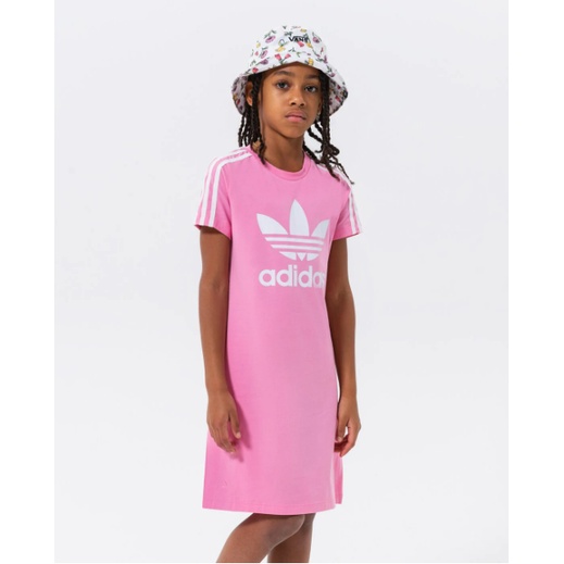 【adidas】大童：Originals ADICOLOR 連身洋裝（粉色、XL號*1）－HK0290