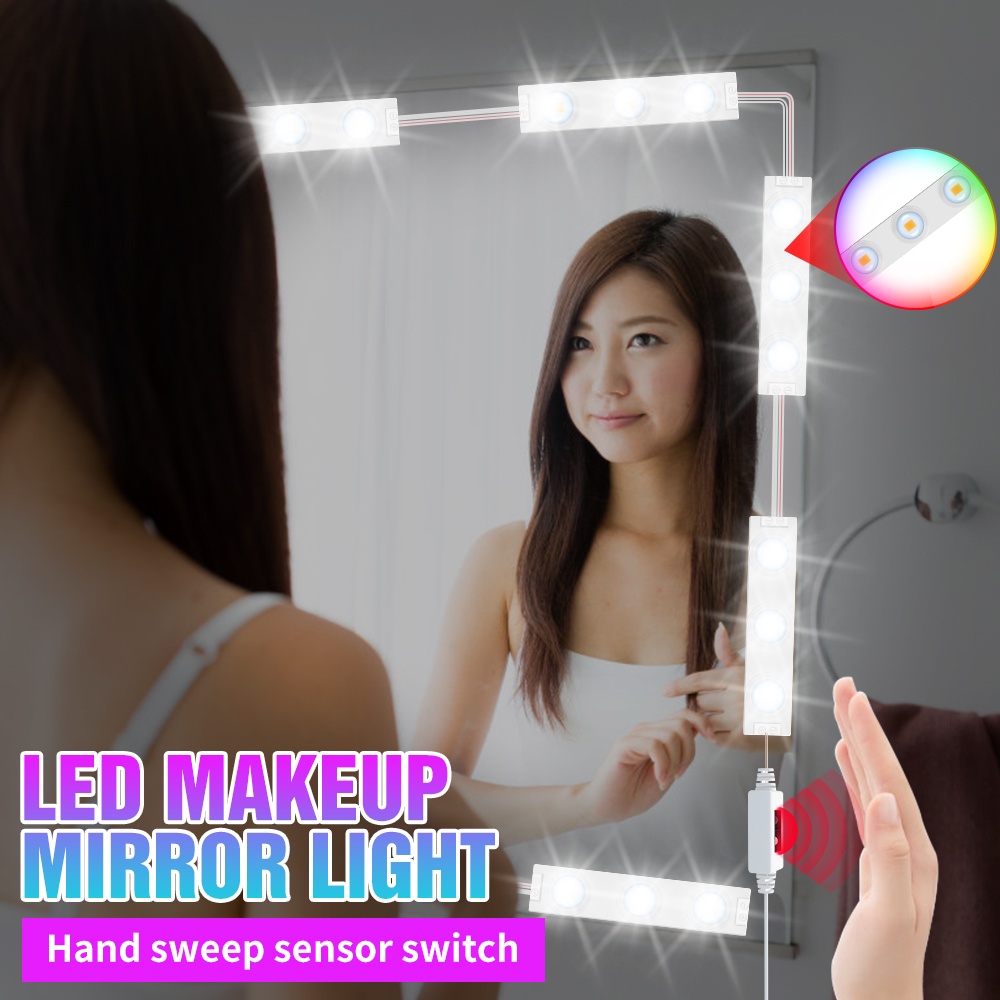 5V化妝鏡LED燈泡手掃傳感器好萊塢化妝燈USB梳妝檯燈衛生間裝飾裝飾燈