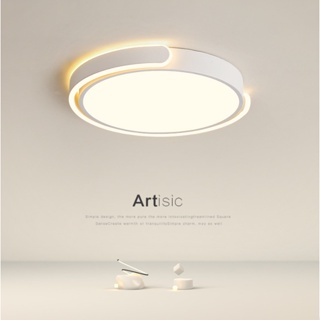 110V極簡風格led吸頂燈圓形現代簡約客廳燈飾北歐創意個性房間臥室燈