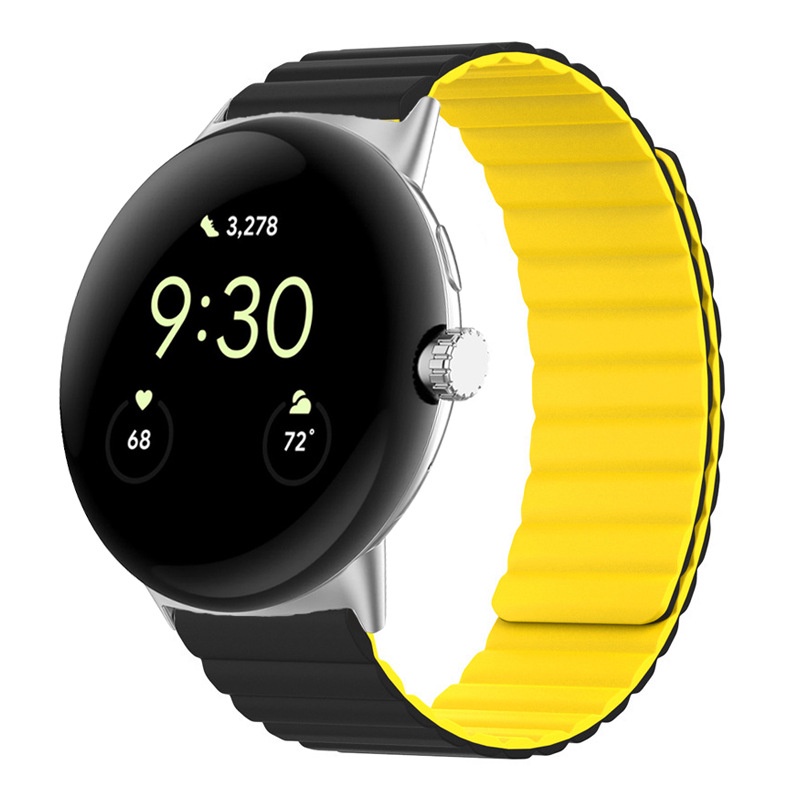 適用於 Google Pixel Watch 錶帶矽膠磁吸款 谷歌可調節腕帶錶帶手錶 Pixel Watch