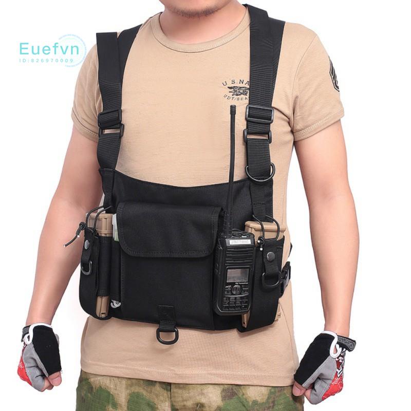 運動背包對講機前胸包 執勤救援安保對講講胸前掛包 戰術戶外裝備對講 多功能工具組合背心包 背心馬甲💛