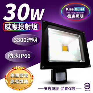 (德克照明)滿3000免運-白/暖白 30W LED感應投射燈(10W,20W,50W)探照燈,LED燈管,球泡燈