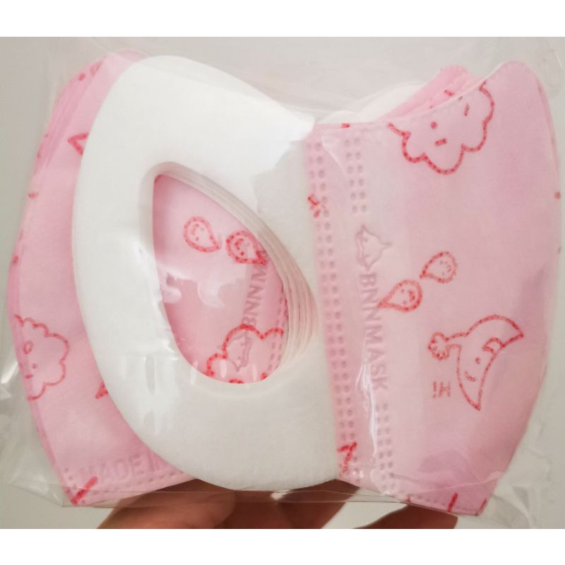 台灣製～BNN幼幼不織布耳掛立體口罩~素色系列3款顏色～SS號尺寸(50入)防塵盒裝