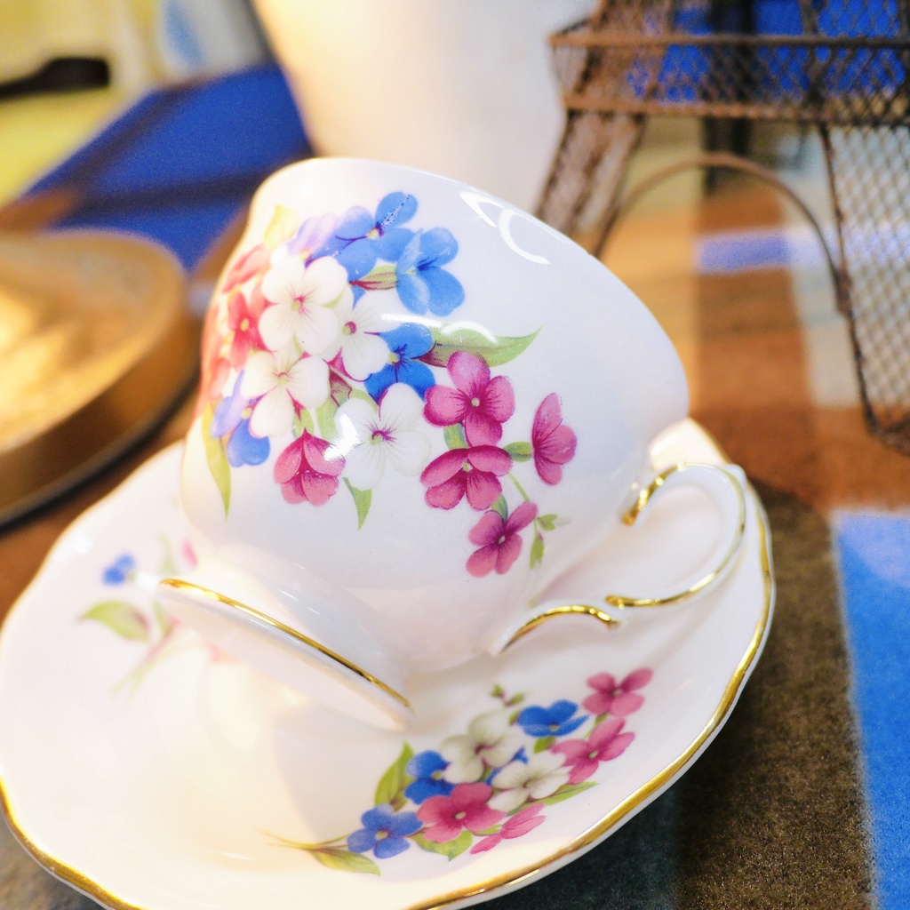 Royal Vale 英國古典骨瓷迎春花咖啡杯盤組 貴婦下午茶