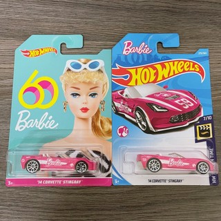 絕版 風火輪 hotwheels 芭比 Barbie '14 Corvette Stingray 粉紅 科維特 60週年