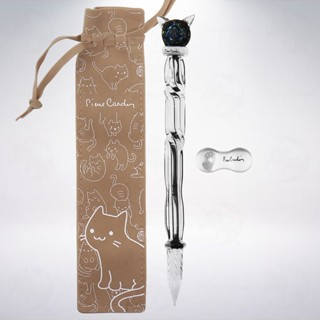 法國 Pierre Cardin i-Meow 貓咪水晶玻璃筆組: 黑色