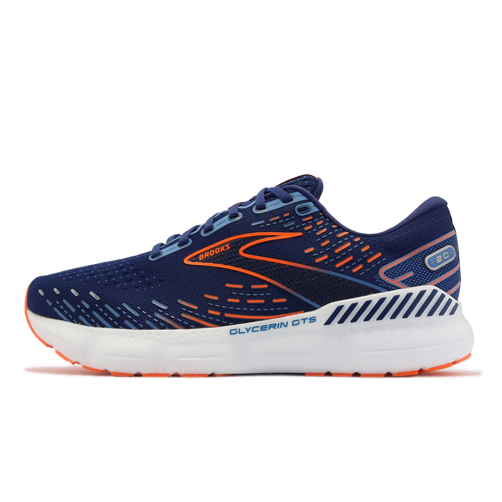 Brooks Glycerin GTS 20 2E 寬楦 深藍 橘 甘油系列 男鞋 【ACS】 1103832E444