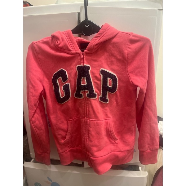 （保留至11/11）（購物贈送）GAP kids女童桃色連帽外套(M)