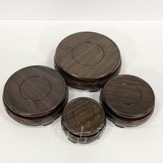 【御古齋】精選 黑檀木 質感浮雕 圓形底座 藝品展示底座 花臺花座 美觀 實用 圓底座 [四種尺寸] 1101 0308