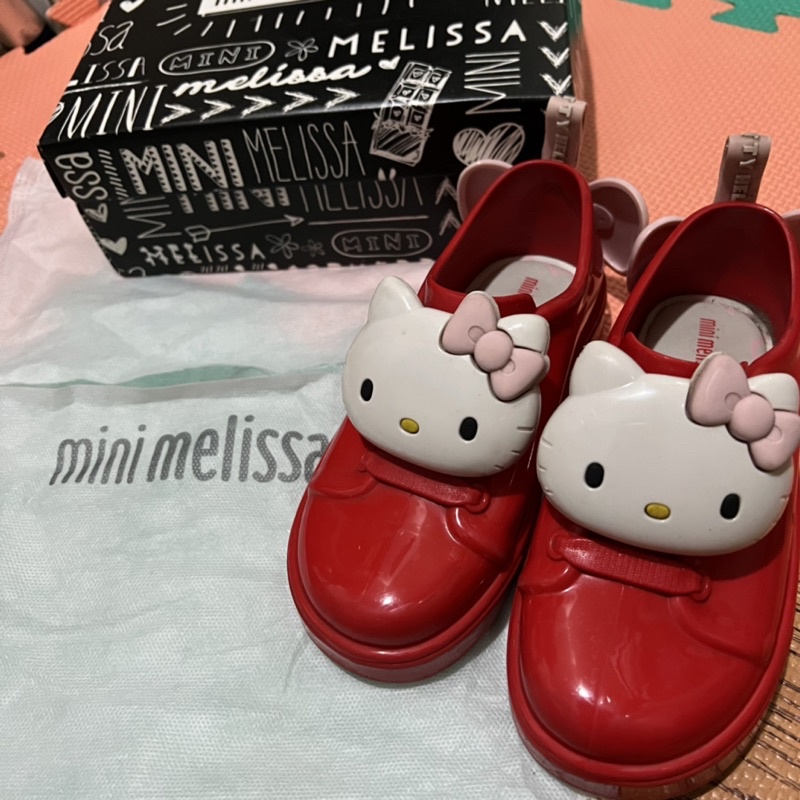 mini melissa be + Hello kitty 紅色 香香鞋  雨鞋19cm/USA11