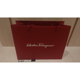 【保存良好品牌紙袋】Salvatore Ferragamo 深紅色 紙袋