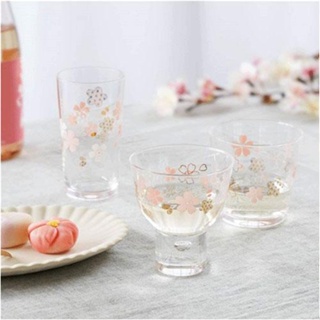 [現貨]超美 日本製 日本和紋櫻花玻璃杯 寬口杯 清酒杯
