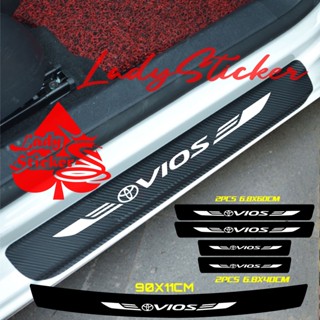 豐田威馳 3D 碳纖維門檻板 VIOS 汽車 3D 碳纖維貼紙 TOYOTA VIOS 汽車行李保險槓踏板包
