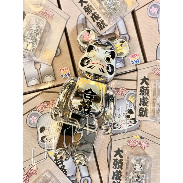 日本官方正品 庫柏力克 Bearbrick Be@rBrick 銀 達摩 櫻花 合格  招財 招福 400%