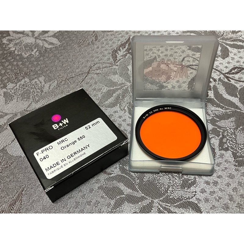 B+W F-Pro 040 52mm MRC Orange 550 黑白底片 橘色濾鏡 鏡頭保護鏡